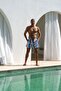Quick-Drying Patterned Men's Swim Shorts with Pockets-26121 - 4