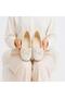 Cream Tweed Fabric Bowknot Women's Ballerinas Daily Comfortable Stylish Useful Ballerinas - 4