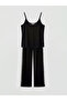 Lcw Dream Black V-Neck Rope Strap Women's Pajama Set - 5
