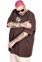 Mode XL Large Size T-Shirt the Secret U26220 Brown - 4