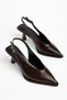 Women's Brown Patent Leather Pointed-Toe High-Heeled Shoes - 2