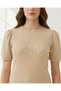 Women Gold Embroidered Short Sleeve Top - 4