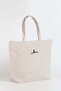 Signature Detailed Embroidered Zippered Linen Beach Bag Ecru Color 35 - 3