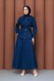 Women's Denim Buttoned Jacket with Skirt and Pockets Youthful Sports Suit - 2