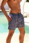Quick-Drying Patterned Men's Swim Shorts with Pockets-26122 - 2