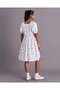 Senior Girls White Printed Poplin Dress - 3