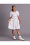 Senior Girls White Printed Poplin Dress - 4