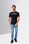 Men Crew Neck Short Sleeve Graphic Print T-Shirt, Black - 2