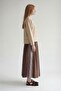 Coffee plaid detailed waist ruched skirt - 3