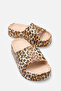 Women's Beige Leopard Printed Daily Comfortable Light Sole Eva Platform Sole Slippers