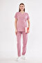 Powder High Cotton Lycra Bat Sleeve Doctor Nurse Uniform Scrubs - 7