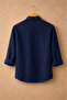 Men's Navy Blue Long Sleeve Loose Aerobin Shirt Comfortable Fit Summer Breathable Lightweight Casual - 6