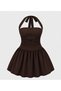 Sleeveless Balloon Mini Dress with Tie-Detail Neck - 2