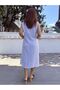 Muslin Sleeveless Double Pocket Dress White - 3