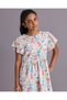 Senior Girls Multicolour Floral Slub Dress - 2