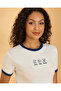 Women White Peanut Rib T Shirt - 4