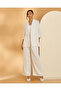 Women Cream Striped Trousers - 2