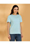 Women Blue Embellished Casual T Shirt