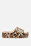 Women's Beige Leopard Printed Daily Comfortable Light Sole Eva Platform Sole Slippers - 2