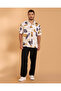 Men White Printed Short Sleeve Shirt - 2