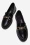 Buckle-Strapped Women's Casual Shoes Black Wrinkled - 5