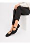 Black Buckle Tweed Fabric Women's Ballerinas Daily Comfortable Stylish Useful Ballerinas