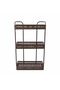 3-Tier Metal Rack (60×35 cm) – Large Capacity Storage Unit-Brown