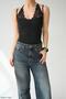 Women's Black Lace Detailed Strappy Blouse