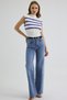 Women's Snow & Stone Washed Wide Leg Jean Pants – High Waist Comfort Fit Loose Leg Long Length Denim - 2