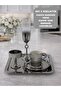 6-Person Silver Coffee Presentation Set – Silver Coffee Cup, Turkish Coffee Bowl, Coffee Saucer and Tray - Luxury Coffee Set