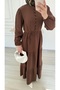 Molly Nelly Women's Button Detailed Long Muslin Dress - 3