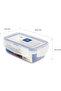 Super Lock Plastic Rectangular Food Container With Lid 400 ml-Blue&Transparent - 5