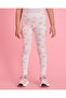 Girls White Printed Leggings