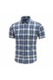 Men's Classic Wide Cut Plaid Cotton Short Sleeve Shirt - 2