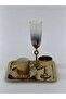 6-Person Gold Coffee Presentation Set – Gold Coffee Cup, Turkish Coffee Cup, Coffee Saucer and Tray - Luxury Coffee Set - 8