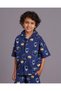 Boys Navy Batman Print Shirt And Shorts Pyjama Set - 2