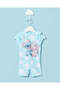 Infant Girls Blue Angel And Stitch Printed Onesie Swimwear