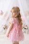 Girl's 3D Butterfly Tulle Princess Dress V-Neck Bow Birthday 1-5 Years