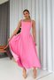 Square Neck Skirts Women's Dress with Draped Detail - Pink - 5