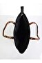 Women's Original Black Straw Shoulder Bag Large Size Adjustable Strap Zipper Closure Daily Use - 7