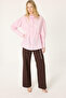Rose Detailed Striped Shirt