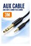 كابل VENTION AUX 3.5 ملم إلى 6.5 ملم AM/AM 3 M - كابل جاك صوتي مطلي بالذهب