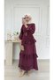 Women's Voile Layered Lined Hijab Dress - 2