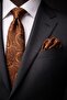 Tan Shawl Pattern Tie Handkerchief