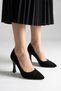 Black Suede Heeled 8 cm Women's Stiletto Shoes - 5