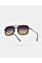 Debt Köprülü Black Gradient Metal Unisex Sunglasses with Double Color Lenses - 2