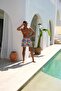 Quick-Drying Patterned Men's Swim Shorts with Pockets-26141 - 4