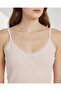 Women Beige Seamless Rib Cami Top With Lace - 4