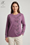 Women's Middle Age and Above Viscose Spiral Pattern Stone Embroidered Lycra Mother Combed Cotton Blouse