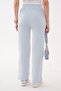 Women's Striped Patterned Wide Leg Trousers with Pockets 260284 - - 5